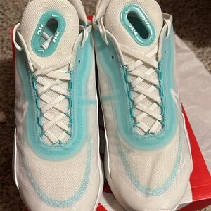 Nike Air Max 2090 White and Aqua Shoes